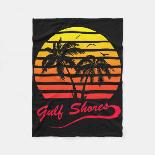 Golfküste Alabyma 80er Summer Beach Palm Tree Sun Fleecedecke