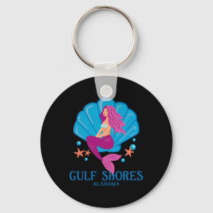 Golfküste Alabyma Al Mermaid und Sea Muschel T-Shi Schlüsselanhänger