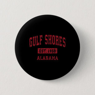 Golfküste Alabyma Al Vintag Sports Design Rot D Button