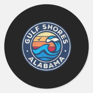 Golfküste Alabyma Al Vintage Wasserfälle Desi Runder Aufkleber