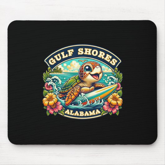 Golfküste Alabyma Niedlich Sea Turtle Surfing Mousepad (Vorne)