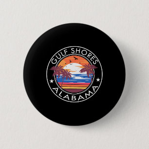 Golfküste Alabyma Retro Beach Sommerurlaub Tr Button