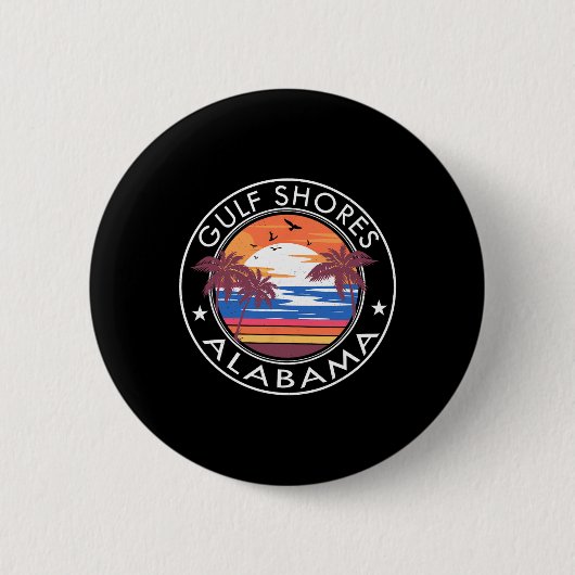 Golfküste Alabyma Retro Beach Sommerurlaub Tr Button (Vorderseite)