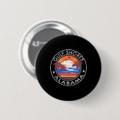 Golfküste Alabyma Retro Beach Sommerurlaub Tr Button (Vorne & Hinten)