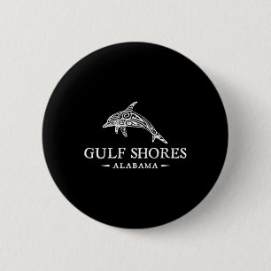 Golfküste Alabyma Retro Dolphin Urlaub Button