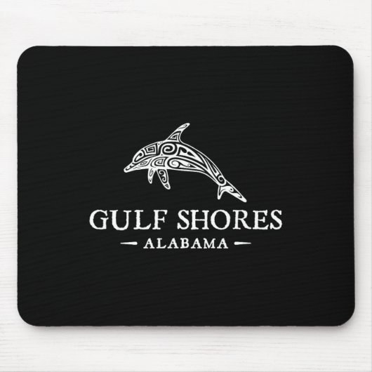 Golfküste Alabyma Retro Dolphin Urlaub Mousepad (Vorne)