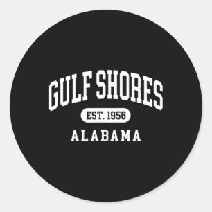 Golfküste Alabyma Retro Throwbyck Letter Vacatio Runder Aufkleber