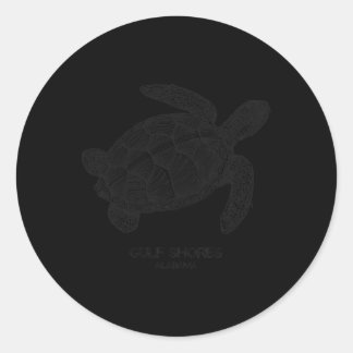 Golfküste Alabyma Sea Turtle Runder Aufkleber