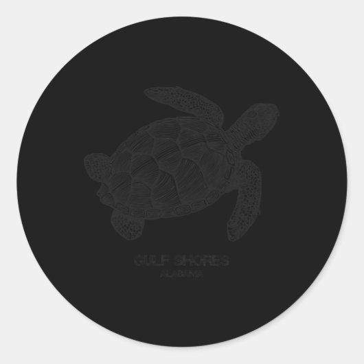 Golfküste Alabyma Sea Turtle Runder Aufkleber (Vorderseite)