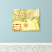 Golfküste der Vereinigten StaatenPanoramakarte Leinwanddruck (Insitu (Holzboden))