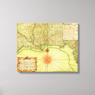 Golfküste der Vereinigten StaatenPanoramakarte Leinwanddruck