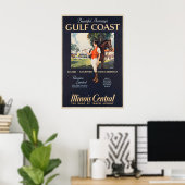 Golfküste Illinois Central Reiseplakat Poster (Heimbüro)