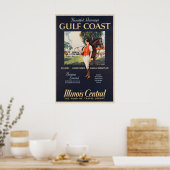 Golfküste Illinois Central Reiseplakat Poster (Küche)