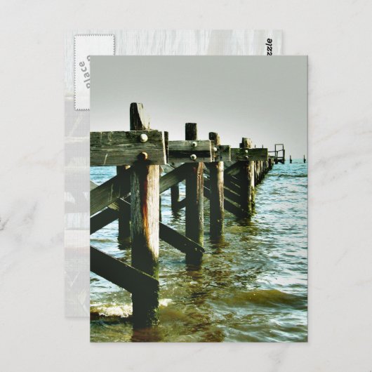 Golfküste Mississippi zerstörte Pier Postkarte (Vorne/Hinten)