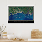 Golfküste von Mississippi von der Weltraumkarte Poster (Küche)