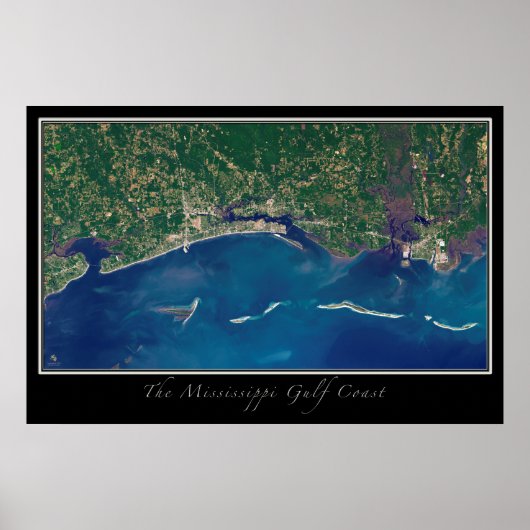 Golfküste von Mississippi von der Weltraumkarte Poster (Vorne)