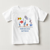 Golfküsten, AL Fun Ocean Fish mit Kindername Baby T-shirt (Vorderseite)