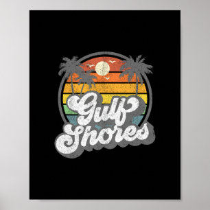 Golfküsten Alama Urlaub Palmbaum Retro-Strand 7 Poster