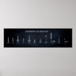 GOLFKÜSTENLIGHTHOUSES BLUEPRINT POSTER
