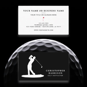 Golflehrer Beruflich Moderner Schwarzer Sport Visitenkarte