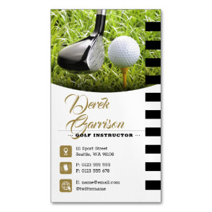 Golflehrer   Berufliche Golfunterricht Gold Magnetische Visitenkarte