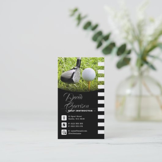 Golflehrer | Berufliche Golfunterricht Visitenkarte (Stehend Vorderseite)