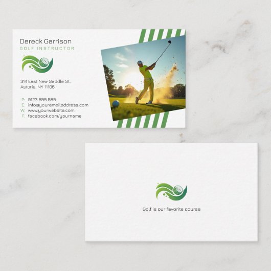 Golflehrer | Beruflicher Lehrer Visitenkarte (Vorne/Hinten)
