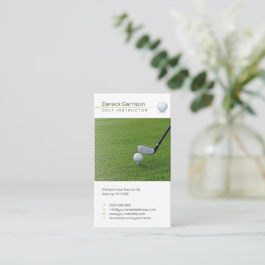 Golflehrer | Beruflicher Lehrer Visitenkarte (Stehend Vorderseite)