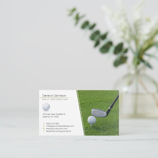 Golflehrer | Beruflicher Lehrer Visitenkarte (Stehend Vorderseite)