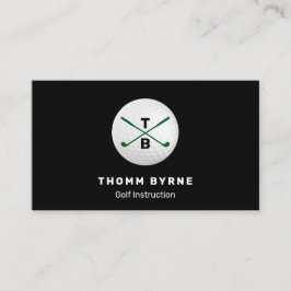 Golflehrer Mit Monogramm Gold Ball Business Car Visitenkarte