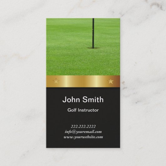 Golflehrer Moderner Goldgürtel Visitenkarte (Vorderseite)