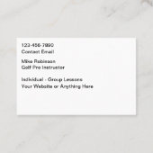 Golflehrer Visitenkarte (Rückseite)