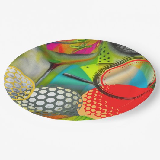 Golfliebhaber Pappteller (Schrägansicht)