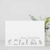 Golfliebhaber: Vom T-Shirt zum Grünen Briefpapier (Stehend Vorderseite)