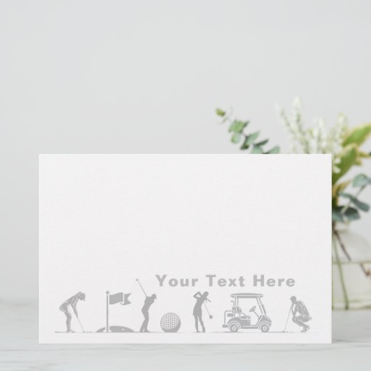 Golfliebhaber: Vom T-Shirt zum Grünen Briefpapier (Stehend Vorderseite)