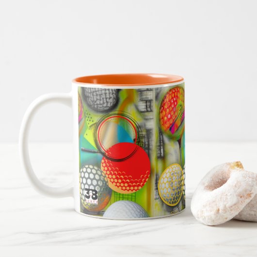 Golfliebhaber Zweifarbige Tasse (Mit Donut)