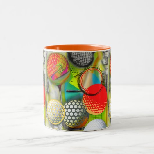 Golfliebhaber Zweifarbige Tasse (Mittel)