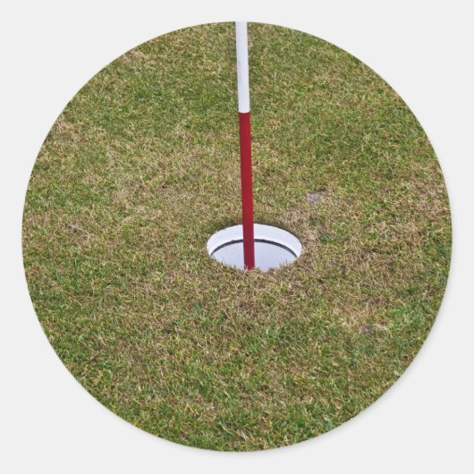 Golfloch Runder Aufkleber (Vorderseite)