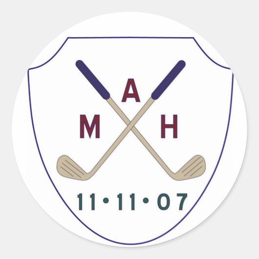 Golflogo Runder Aufkleber (Vorderseite)