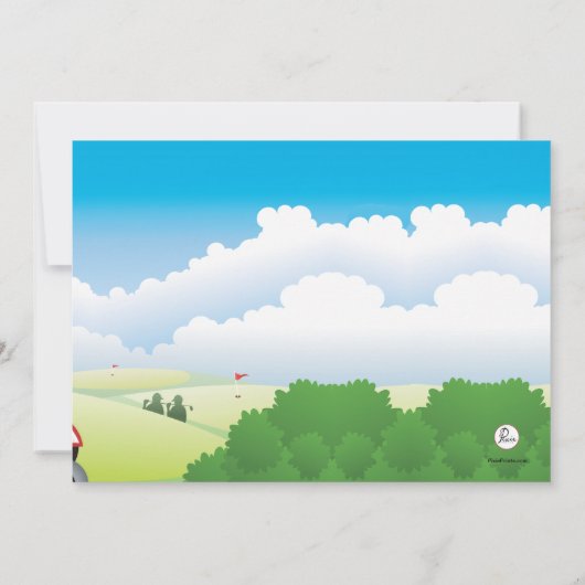 Golfmobil-Einladung Einladung (Rückseite)