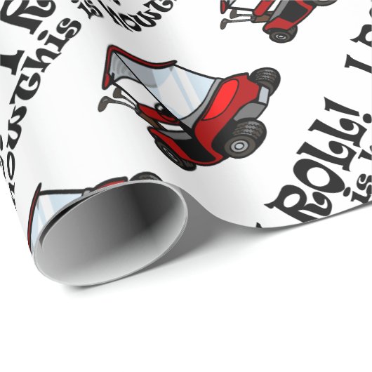 Golfmobil Geschenkpapier (Rolleneckpunkt)