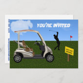 Golfmobil-Überfahrt auf Fahrrinne Einladung (Vorne/Hinten)