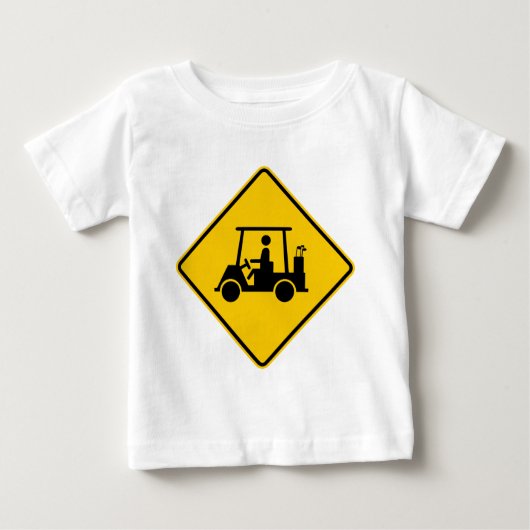 Golfmobil-Verkehrs-Landstraßen-Zeichen Baby T-shirt (Vorderseite)