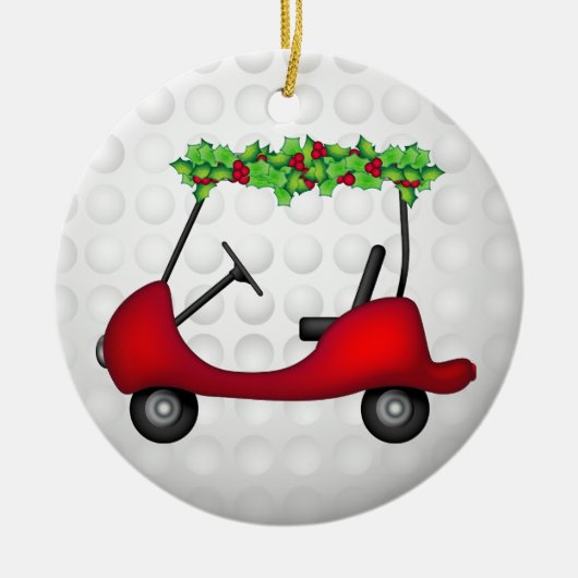 Golfmobil-Weihnachten 1 Keramik Ornament (Vorne)