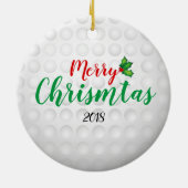 Golfmobil-Weihnachten 1 Keramik Ornament (Hinten)