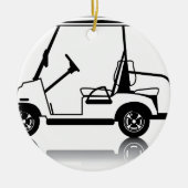 Golfmobilweiß Keramik Ornament (Vorne)