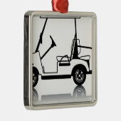 Golfmobilweiß Silbernes Ornament (Rechts)
