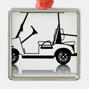 Golfmobilweiß Silbernes Ornament