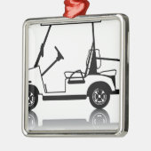 Golfmobilweiß Silbernes Ornament (Links)