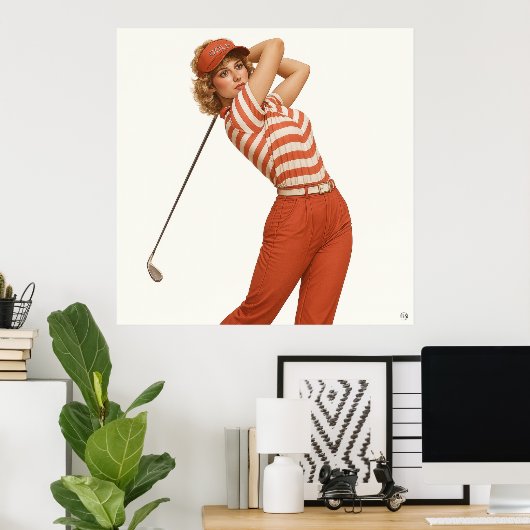 Golfmode der 1980er Jahre - Kunstdruck Poster (Heimbüro)
